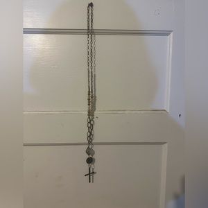 Long Boho style Cross necklace